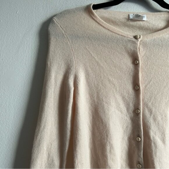 Club Monaco Sz S Italian Cashmere Blush Pink Feminine Coquette Cardigan Sweater - Picture 2 of 11
